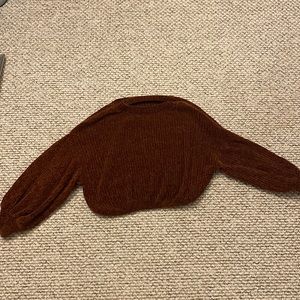 soft felt maroon long sleeved shirt.